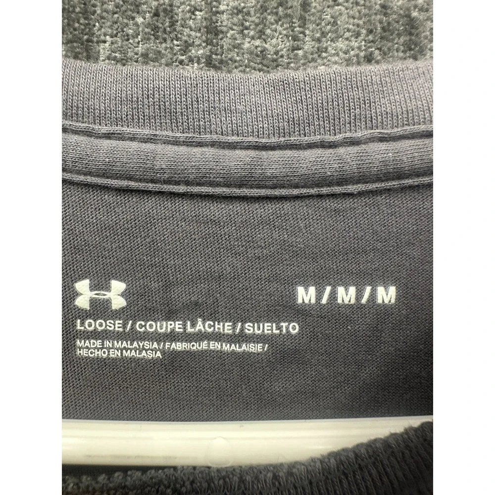 Under Armour T Shirt Mens Medium Gray Stretch Comfort Quick Drying‎ Loose Fit
